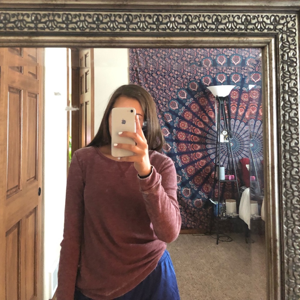 Thin distressed long sleeve